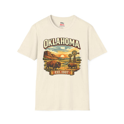 Vintage Oklahoma Heritage Unisex Softstyle T Shirt State Pride Graphic Tee Collections FS03