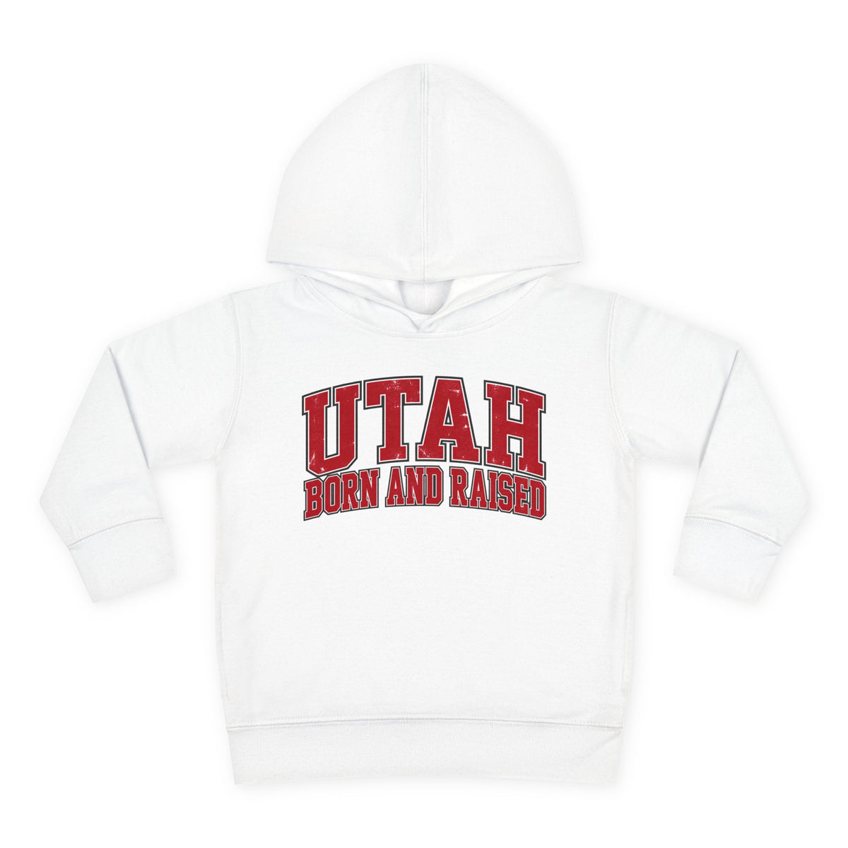 Utah Born and Raised Collegiate Classic Unisex Toddler Pullover Fleece Hoodie