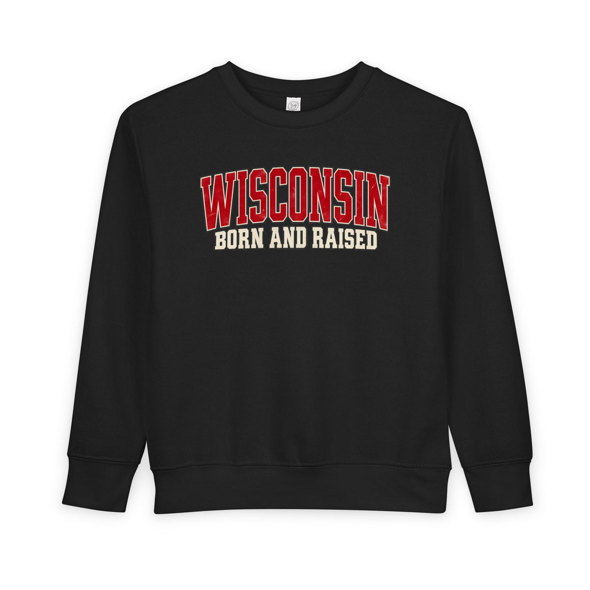 Wisconsin Born and Raised Classic Collegiate Unisex Toddler Sweatshirt