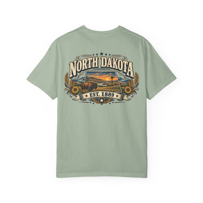 North Dakota Established 1889 Unisex Comfort Color 1717 Streetwear Graphic Tee