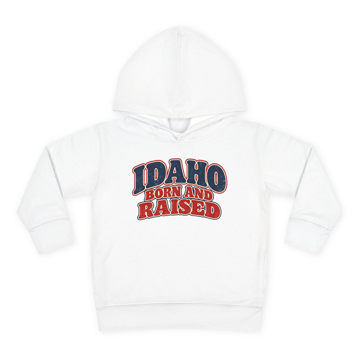 Idaho Born and Raised Retro 1970s Unisex Toddler Pullover Fleece Hoodie