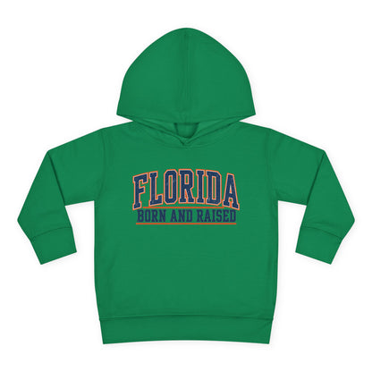 Florida Born and Raised Old-School Athletic Unisex Toddler Pullover Fleece Hoodie
