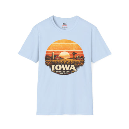 Iowa Prairie Sunset Unisex Softstyle T Shirt State Pride Graphic Tee Collections FS03