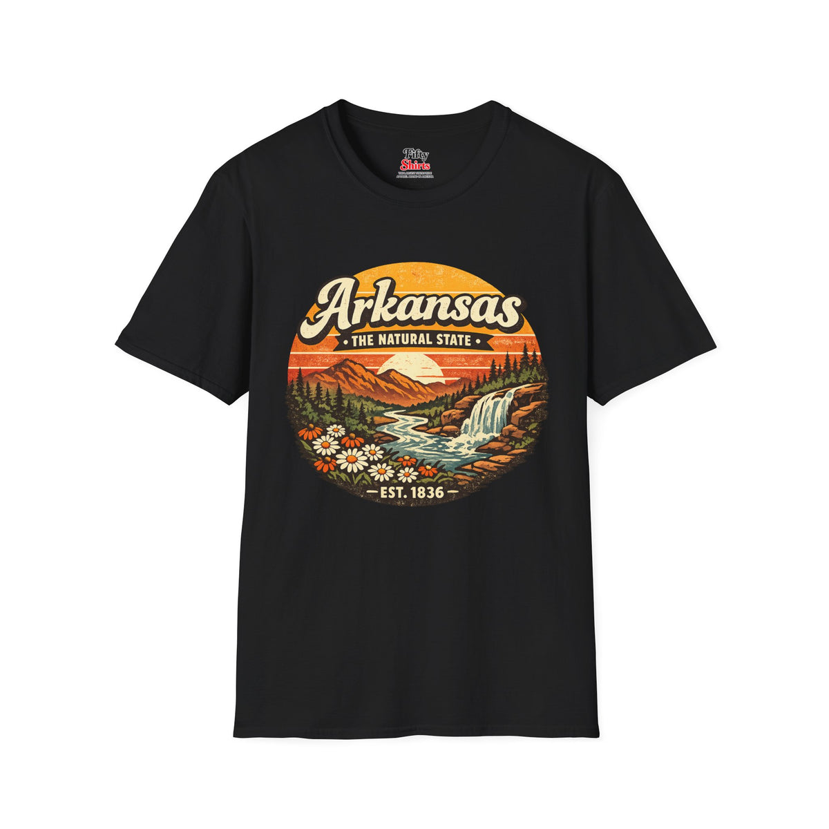 Arkansas Mountain Sunset Unisex Softstyle T Shirt State Pride Graphic Tee Collections FS03
