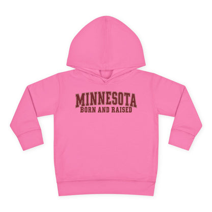 Minnesota Born and Raised Vintage Collegiate Unisex Toddler Pullover Fleece Hoodie