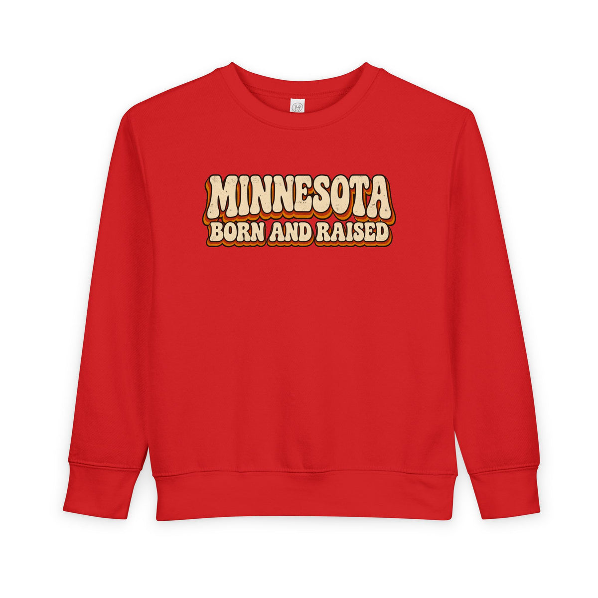 Minnesota Born and Raised Retro 1970s Unisex Toddler Sweatshirt