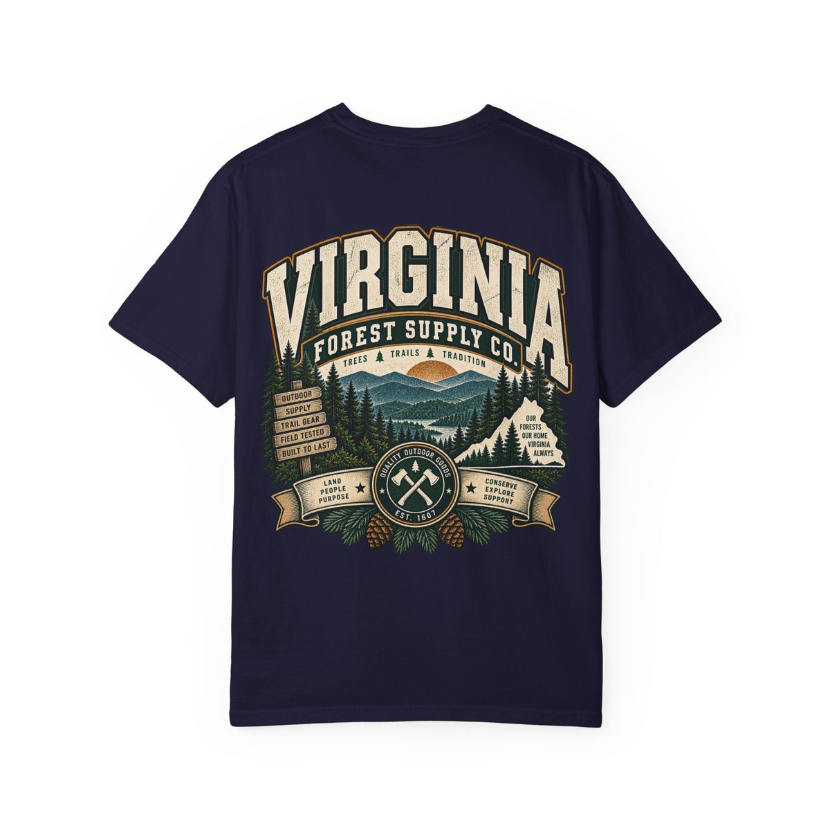 Virginia Forest Supply Co Unisex Comfort Color 1717 Streetwear Graphic Tee