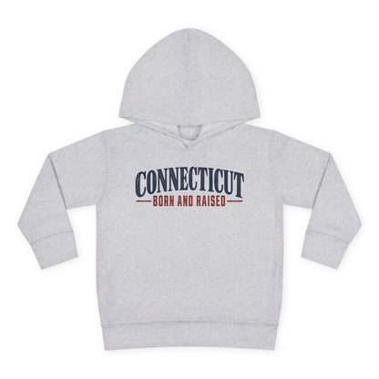 Connecticut Born and Raised Classic New England Unisex Toddler Pullover Fleece Hoodie