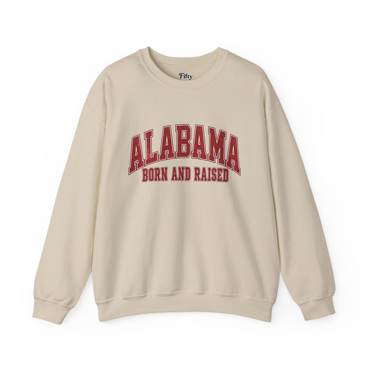 Alabama Born and Raised Collegiate Classic Unisex Sweatshirt Graphic