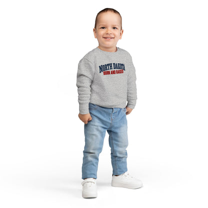 North Dakota Born and Raised Classic Prairie Souvenir Unisex Toddler Sweatshirt