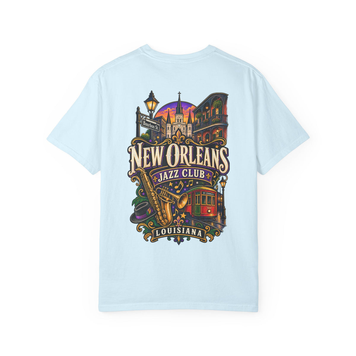 Louisiana New Orleans Jazz Club Unisex Comfort Color 1717 Streetwear Graphic Tee