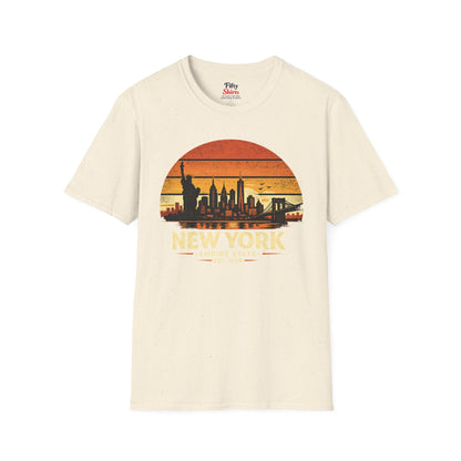 New York Skyline Sunset Unisex Softstyle T Shirt State Pride Graphic Tee Collections FS03