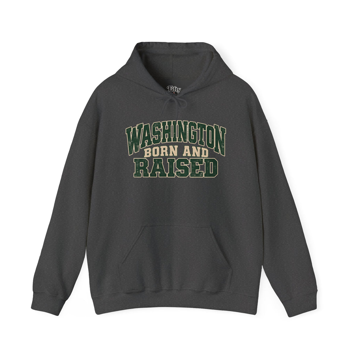 Washington Born and Raised Unisex Hoodie State Name Graphic