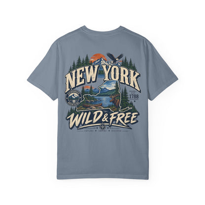 New York Wild & Free Unisex Comfort Color 1717 Streetwear Graphic Tee