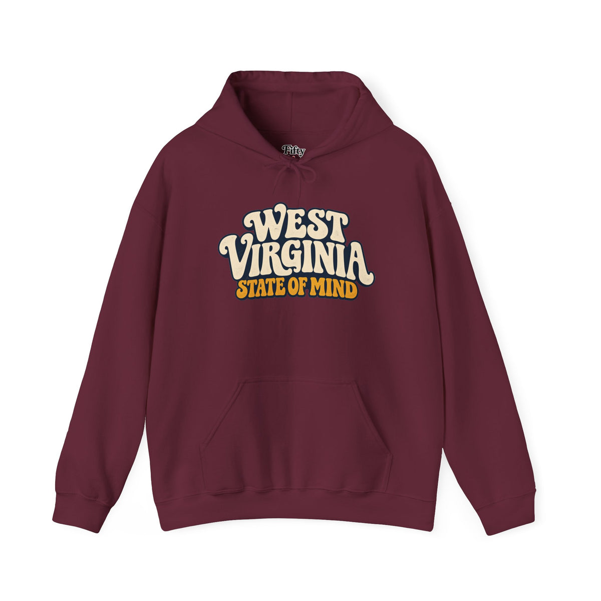 West Virginia State of Mind Unisex Hoodie State Name Graphic