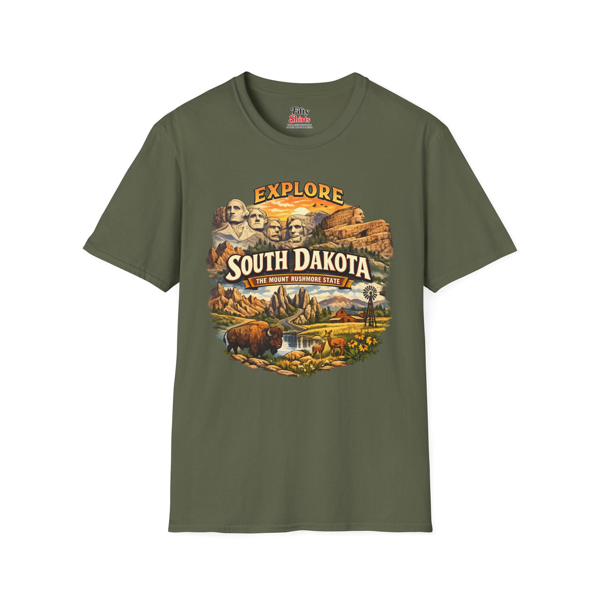 Explore South Dakota Unisex Softstyle T Shirt State Pride Graphic Tee Collections FS03