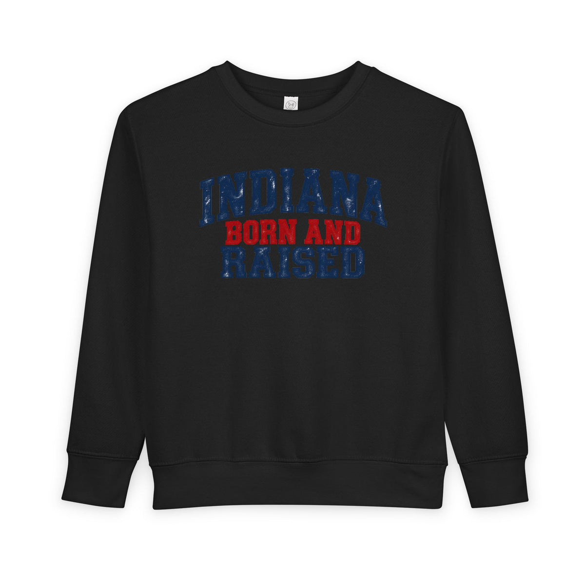 Indiana Born and Raised Classic Heritage Unisex Toddler Sweatshirt