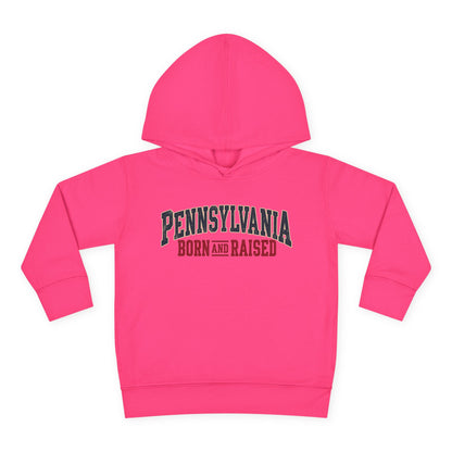 Pennsylvania Born and Raised Classic Souvenir Unisex Toddler Pullover Fleece Hoodie