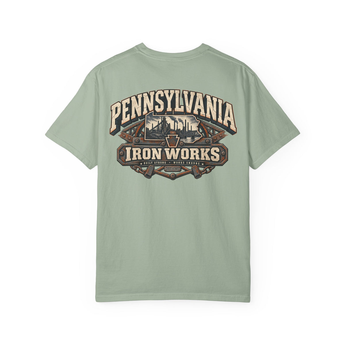 Pennsylvania Iron Works Unisex Comfort Color 1717 Streetwear Graphic Tee