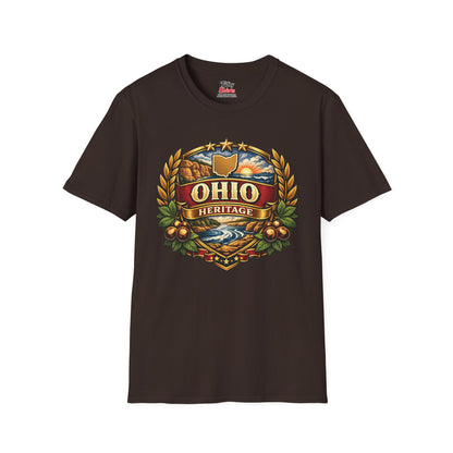 Ohio Heritage Badge Unisex Softstyle T Shirt State Pride Graphic Tee Collections FS03