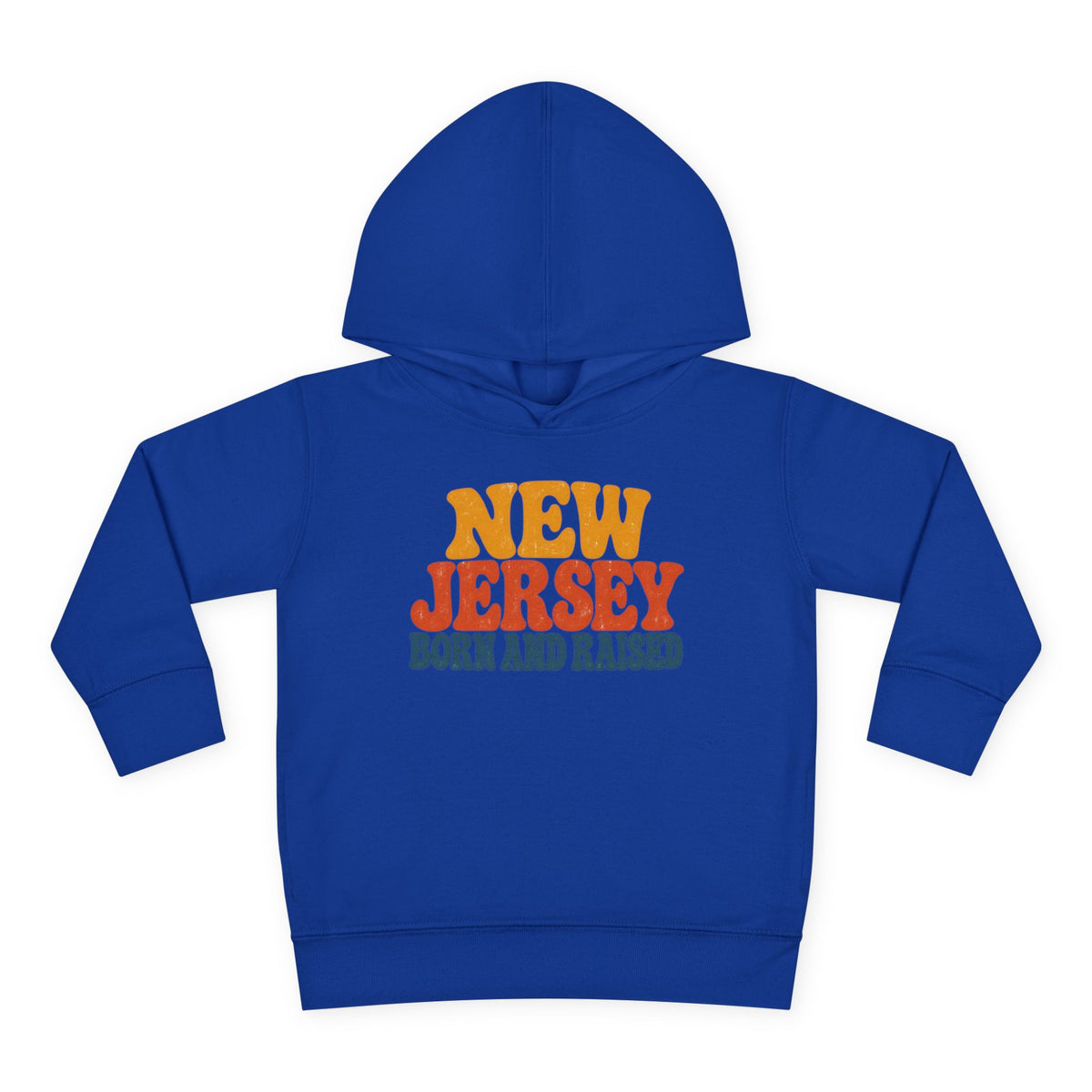 New Jersey Born and Raised Retro 1970s Unisex Toddler Pullover Fleece Hoodie