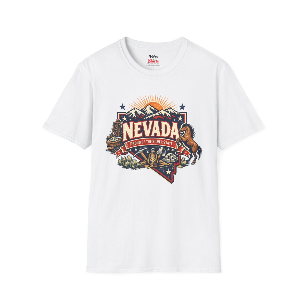 Nevada State Pride Unisex Softstyle T Shirt State Pride Graphic Tee Collections FS03