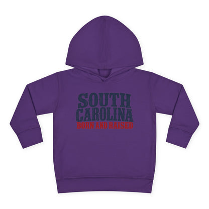 South Carolina Born and Raised Southern Heritage Unisex Toddler Pullover Fleece Hoodie