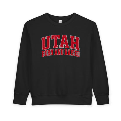 Utah Born and Raised Collegiate Classic Unisex Toddler Sweatshirt