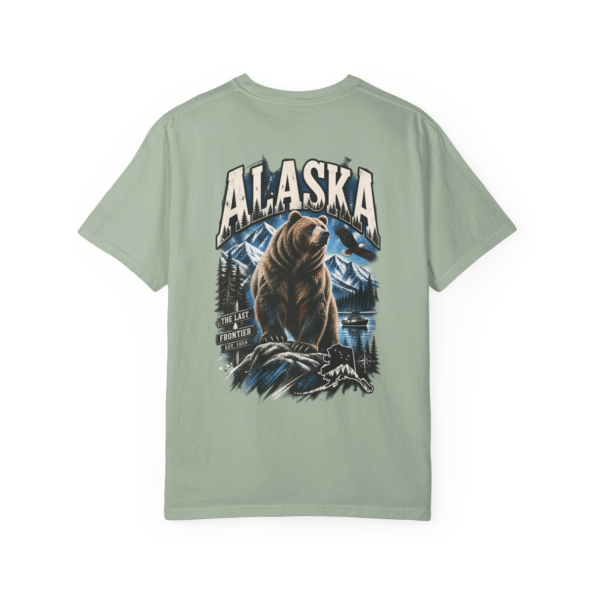 Alaska Bear Streetwear  Unisex Comfort Color 1717 Streetwear Graphic Tee