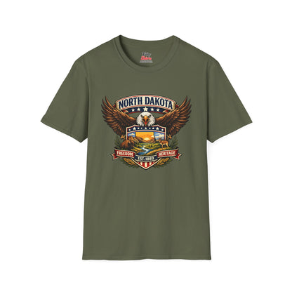 North Dakota Americana Eagle Unisex Softstyle T Shirt State Pride Graphic Tee Collections FS03