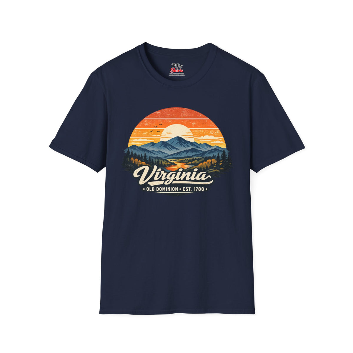 Virginia Mountain Sunset Unisex Softstyle T Shirt State Pride Graphic Tee Collections FS03