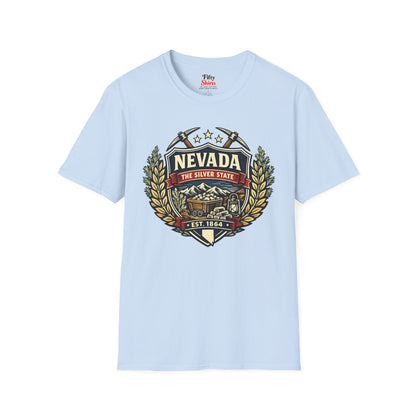 Nevada Heritage Badge Unisex Softstyle T Shirt State Pride Graphic Tee Collections FS03