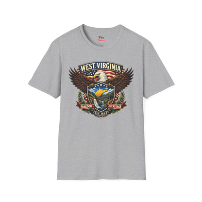 West Virginia Americana Eagle Unisex Softstyle T Shirt State Pride Graphic Tee Collections FS03