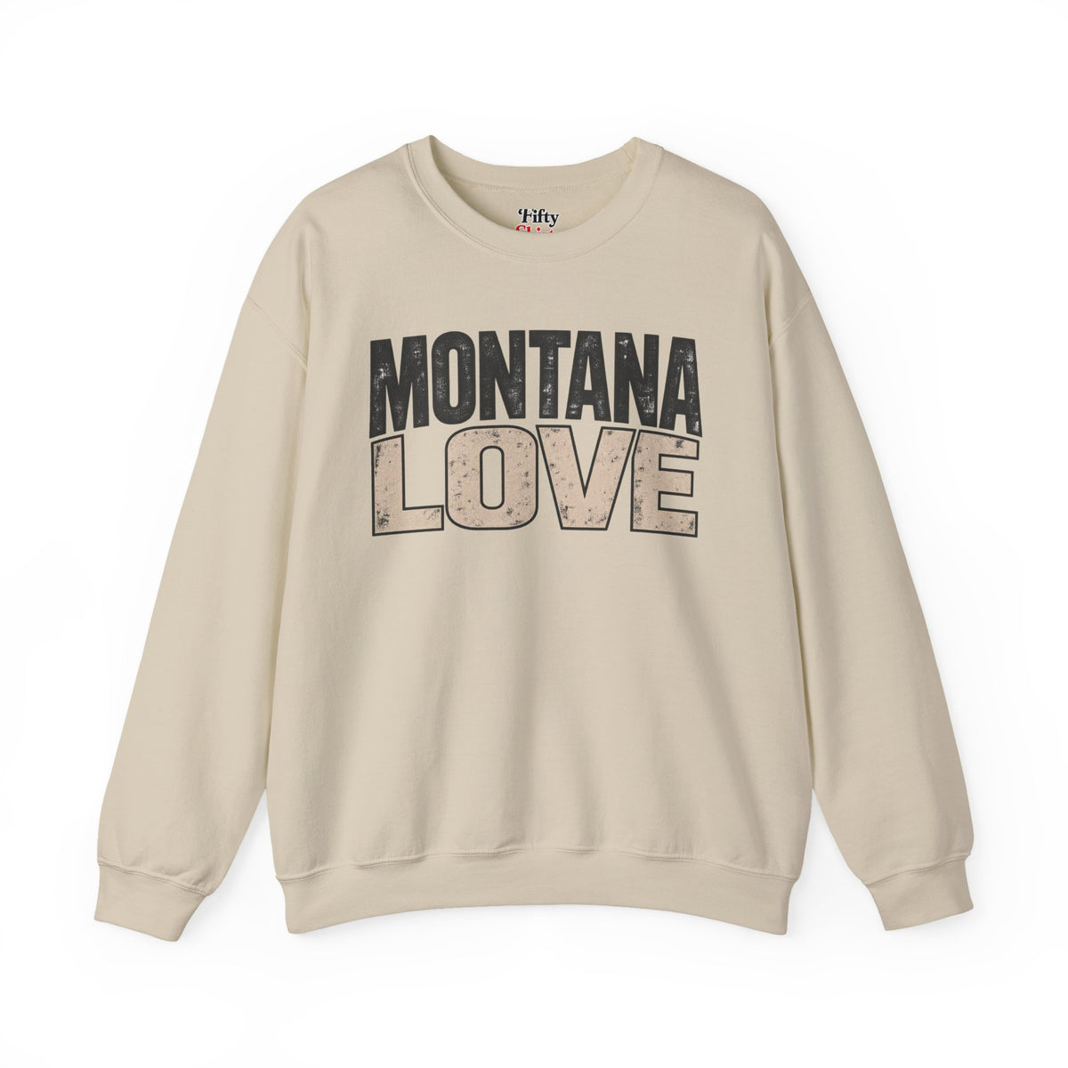Montana Love Unisex Crewneck Sweatshirt State Name Graphic