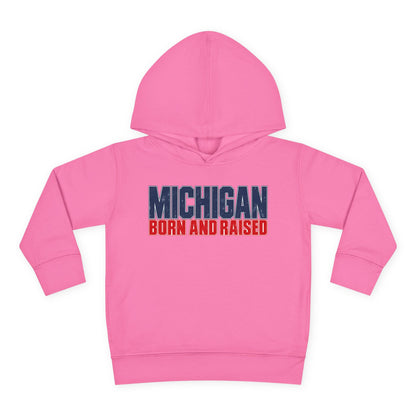 Michigan Born and Raised Modern Streetwear Unisex Toddler Pullover Fleece Hoodie