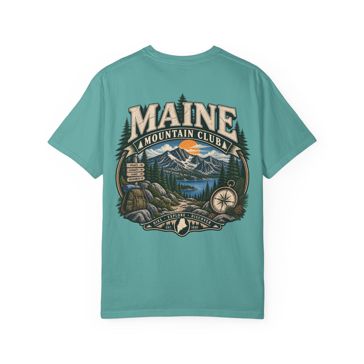 Maine Mountain Club Unisex Comfort Color 1717 Streetwear Graphic Tee