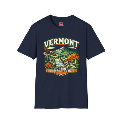Vermont Green Mountain State Adventure Unisex Softstyle T Shirt State Pride Graphic Tee Collections FS03