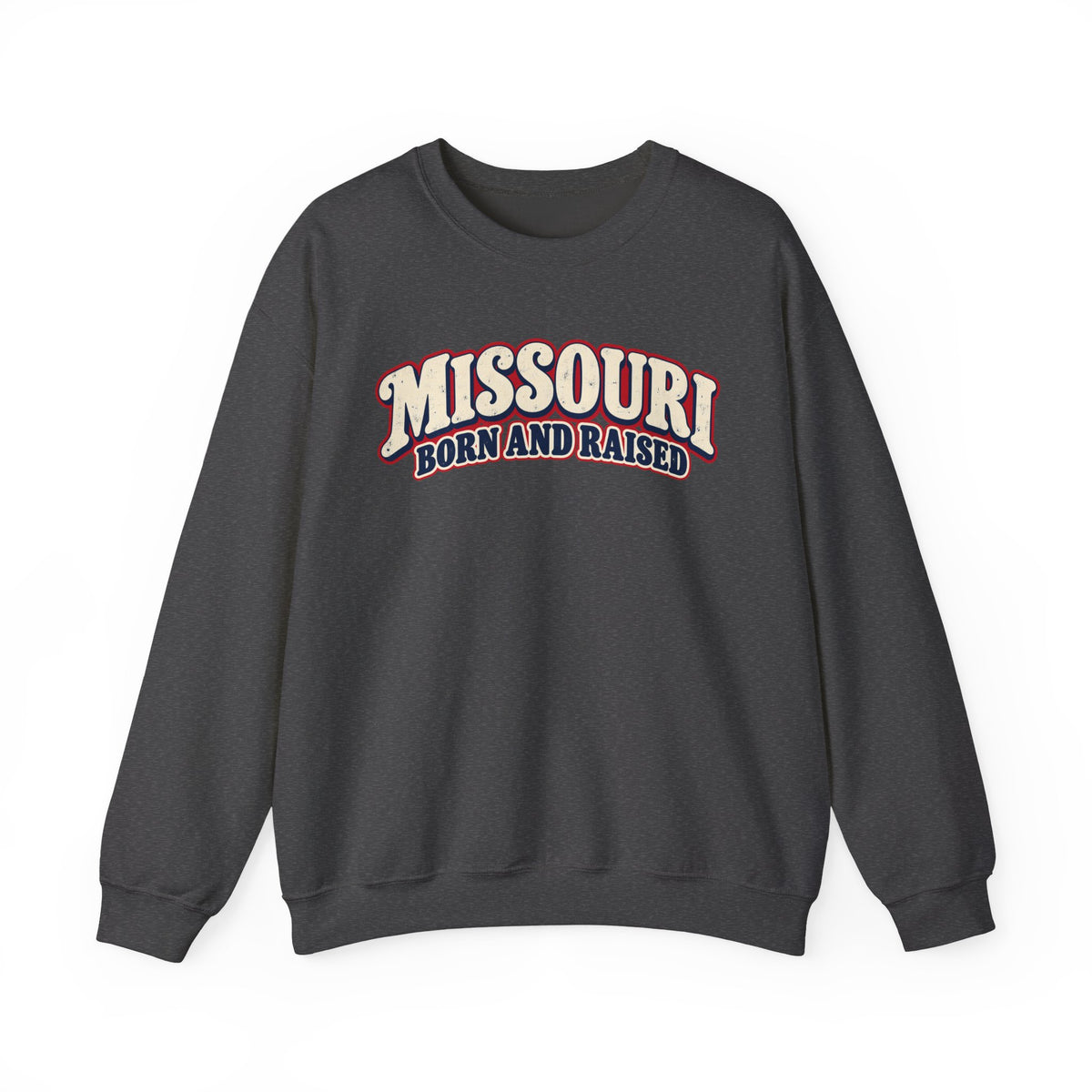 Missouri Born and Raised Retro 1970s Unisex Sweatshirt Graphic