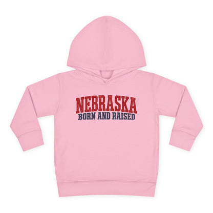 Nebraska Born and Raised Rugged Workwear Unisex Toddler Pullover Fleece Hoodie