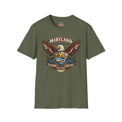 Maryland Americana Eagle Unisex Softstyle T Shirt State Pride Graphic Tee Collections FS03