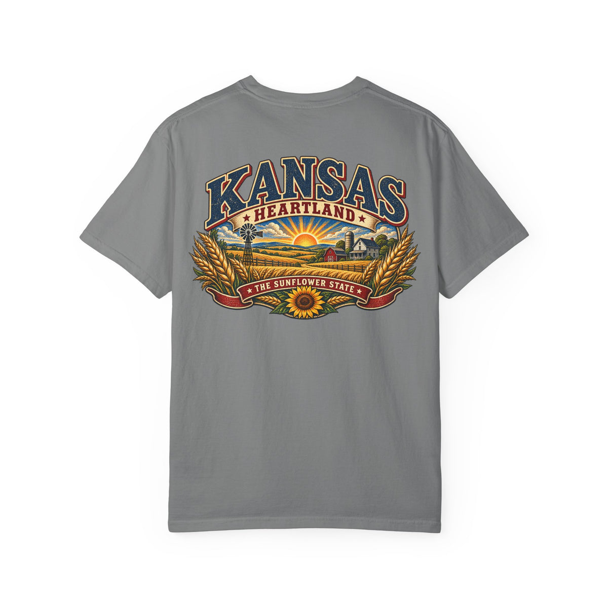 Kansas Heartland Unisex Comfort Color 1717 Streetwear Graphic Tee