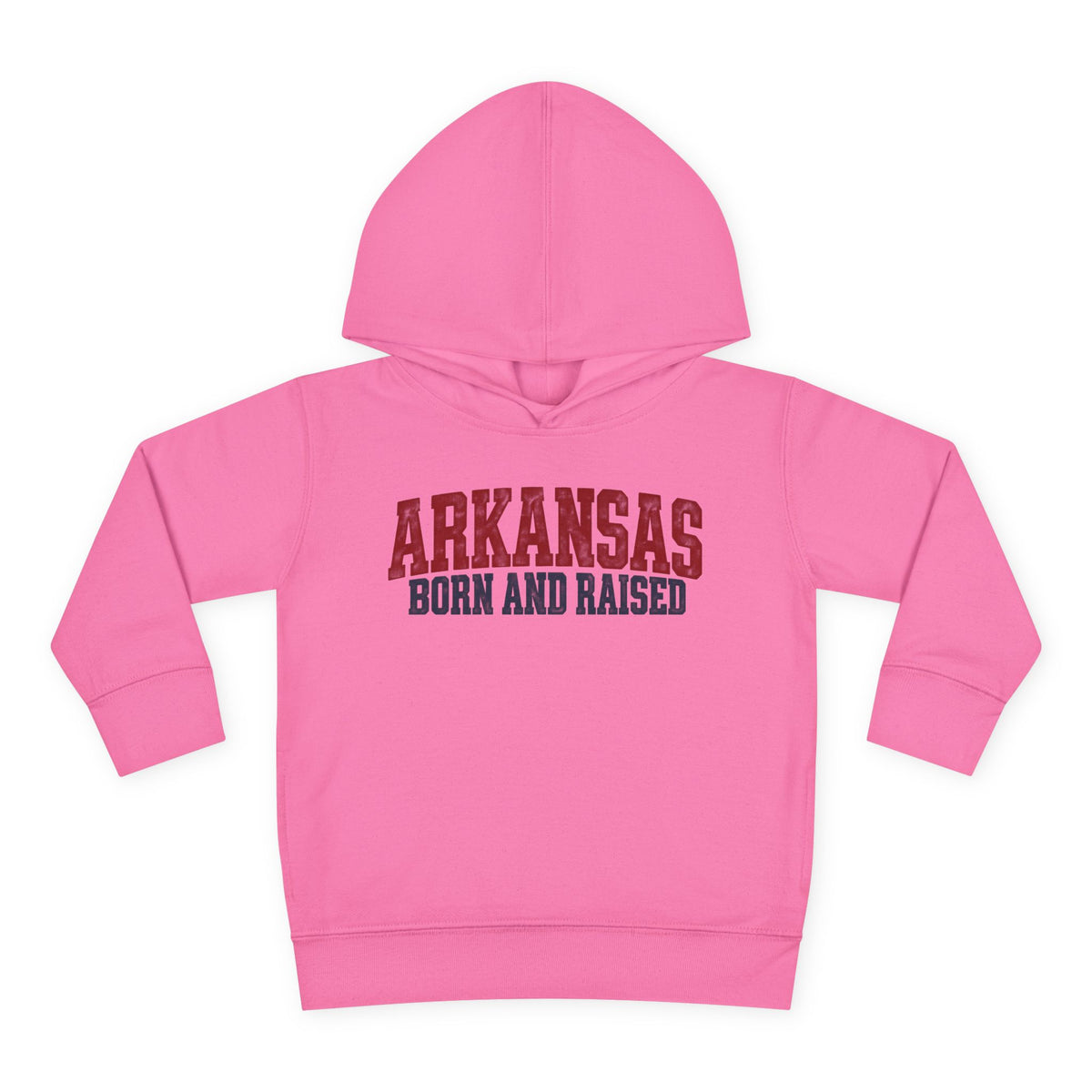 Arkansas Born and Raised Rugged Workwear Unisex Toddler Pullover Fleece Hoodie