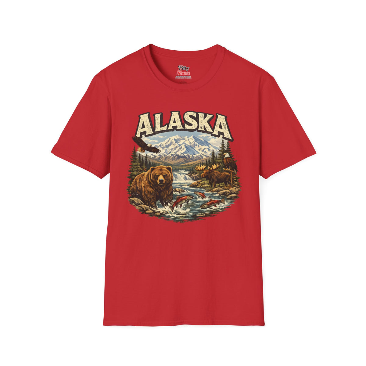Alaska Wildlife Softstyle T Shirt State Pride Graphic Tee Collections FS03