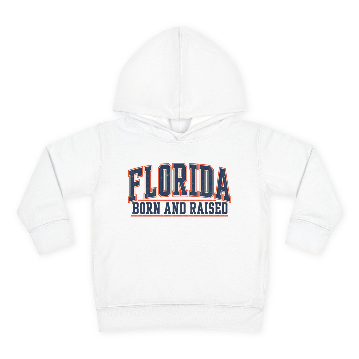 Florida Born and Raised Old-School Athletic Unisex Toddler Pullover Fleece Hoodie