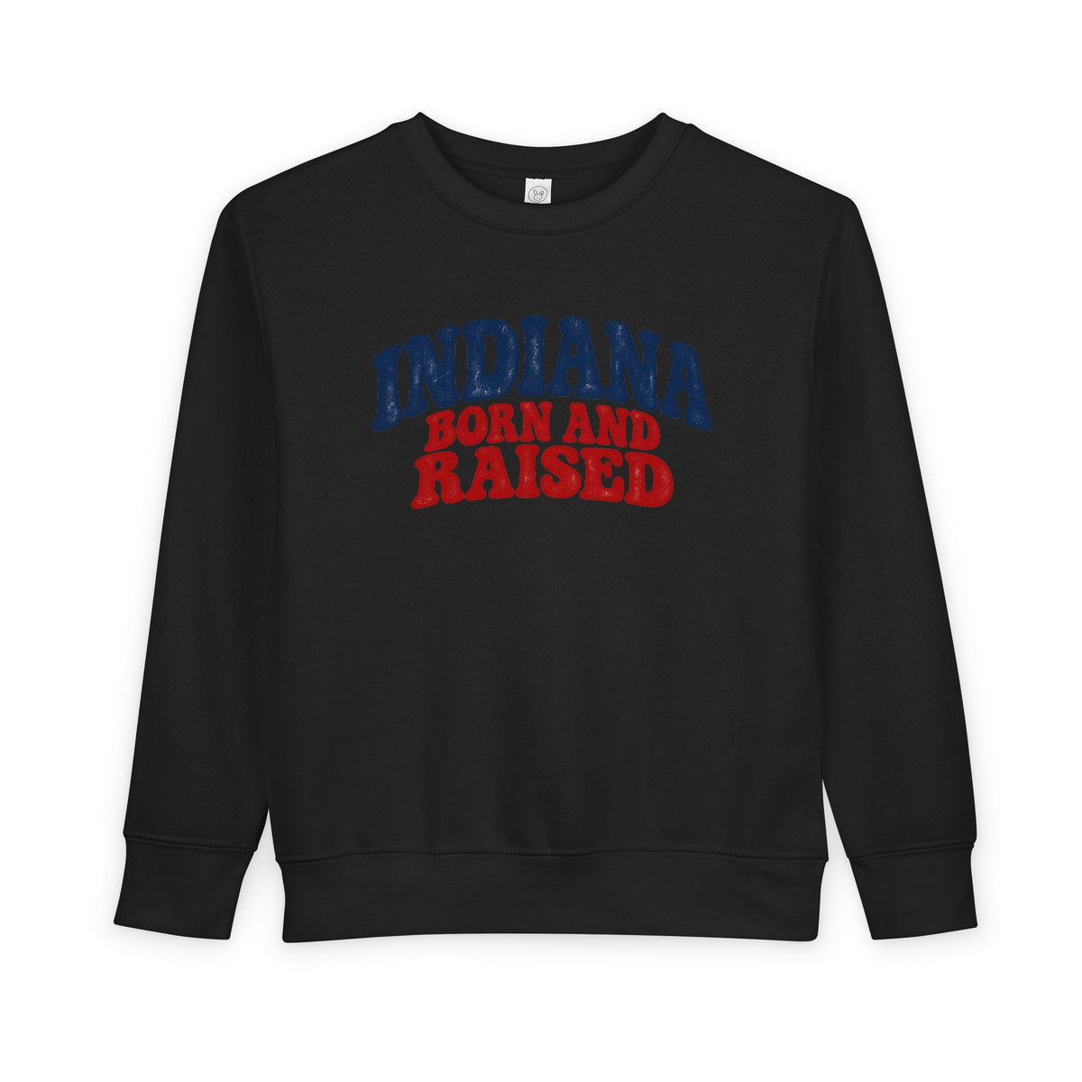 Indiana Born and Raised Retro 1970s Unisex Toddler Sweatshirt