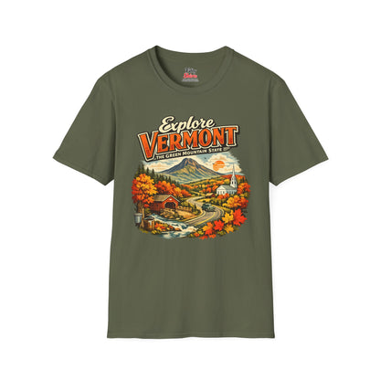 Explore Vermont Unisex Softstyle T Shirt State Pride Graphic Tee Collections FS03