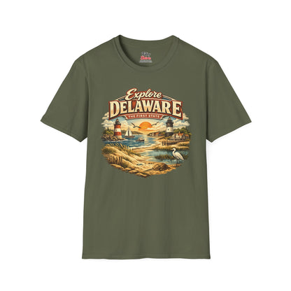 Explore Delaware Unisex Softstyle T Shirt State Pride Graphic Tee Collections FS03