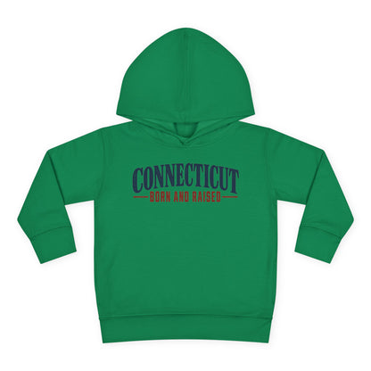 Connecticut Born and Raised Classic New England Unisex Toddler Pullover Fleece Hoodie