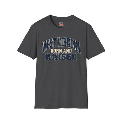 West Virginia Born and Raised Unisex Softstyle T Shirt State Name Graphic Tee