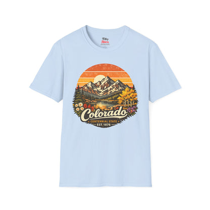 Colorado Mountain Sunset Unisex Softstyle T Shirt State Pride Graphic Tee Collections FS03